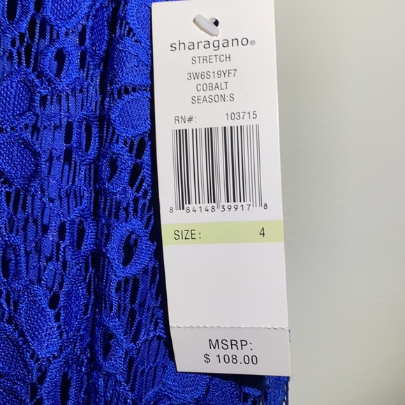 NWT Sharagano Dress. Sz 4 royal blue. Fully lined - Picture 5 of 6